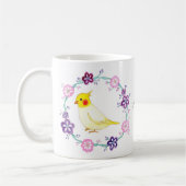 Niedliches Cockatil in Blume Bird Lover individuel Kaffeetasse (Links)