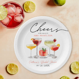 Niedliches Cocktail Brautparty Party Pappteller