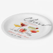 Niedliches Cocktail Brautparty Party Pappteller (Schrägansicht)