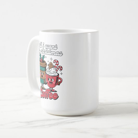 Niedliches Coffee-Cup-Design mit Weihnachts-Sprich Kaffeetasse (Vorderseite Links)