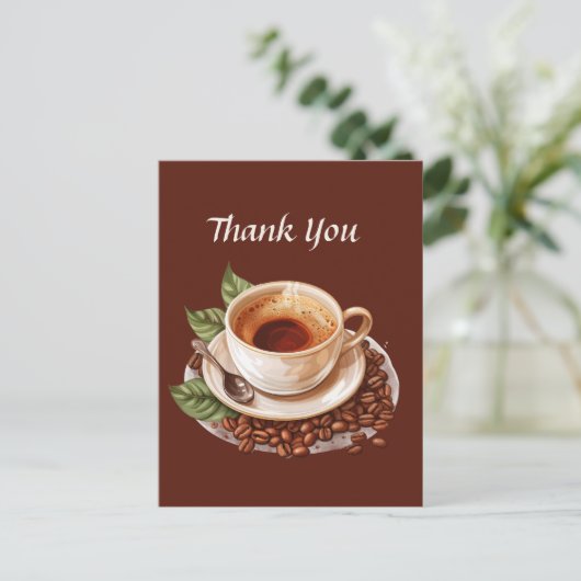 Niedliches Coffee Shop Vielen Dank oder Verkäufer Postkarte (Stehend Vorderseite)