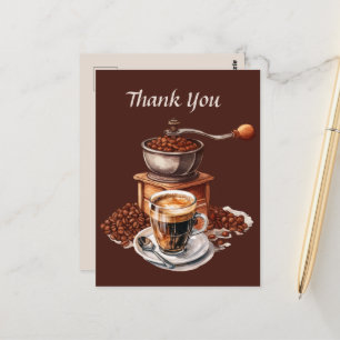 Niedliches Coffee Shop Vielen Dank oder Verkäufer Postkarte