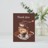 Niedliches Coffee Shop Vielen Dank oder Verkäufer Postkarte (Stehend Vorderseite)