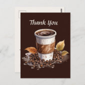 Niedliches Coffee Shop Vielen Dank oder Verkäufer Postkarte (Vorne/Hinten)