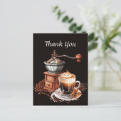 Niedliches Coffee Shop Vielen Dank oder Verkäufer Postkarte (Stehend Vorderseite)