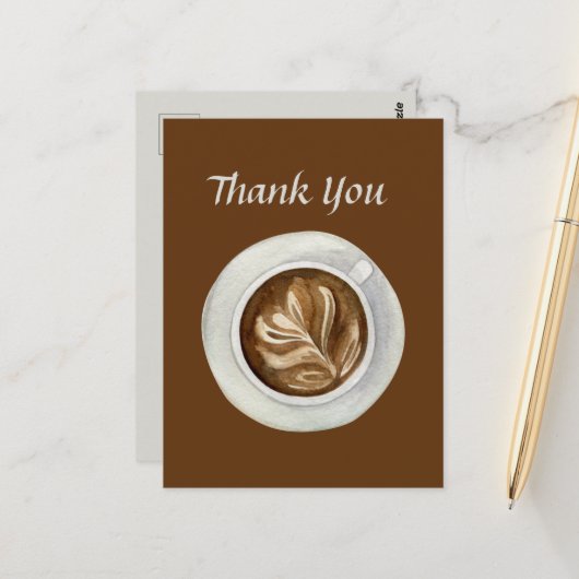 niedliches Coffeeshop oder Verkäufer danken Postkarte (Vorderseite/Rückseite Beispiel)