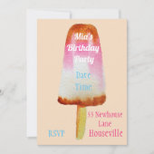 Niedliches Cola Popsicle Eisblock Sommermädchen Pa Einladung (Vorderseite)