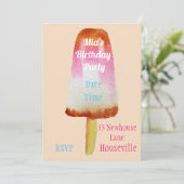 Niedliches Cola Popsicle Eisblock Sommermädchen Pa Einladung (Stehend Vorderseite)