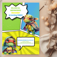 Niedliches Comic Buch Turtles Superhero Boy Geburt