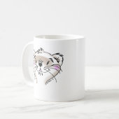 Niedliches Comic-Frettchen-Gesicht Kaffeetasse (Vorderseite Links)