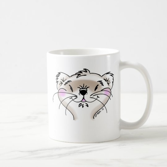 Niedliches Comic Frettchen Gesicht Kaffeetasse Zazzle De