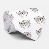 Niedliches Comic-Frettchen-Gesicht Krawatte (Gerollt)