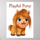 Niedliches Comic - Horse Illustration Kunst, Kultu Poster (Vorne)