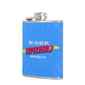Niedliches Comic Superherd Vathers Day Flask Flachmann (Links)