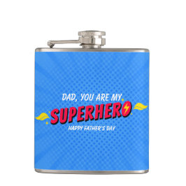 Niedliches Comic Superherd Vathers Day Flask Flachmann