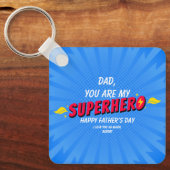 Niedliches Comic Superhero Fathers Day Schlüsselan Schlüsselanhänger (Vorderseite)