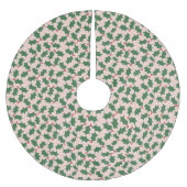 Niedliches Common Holly-Blätter-Muster Weihnachten Polyester Weihnachtsbaumdecke (Vorderseite)