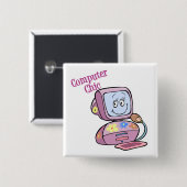 Niedliches Computerdesign Button (Vorne & Hinten)