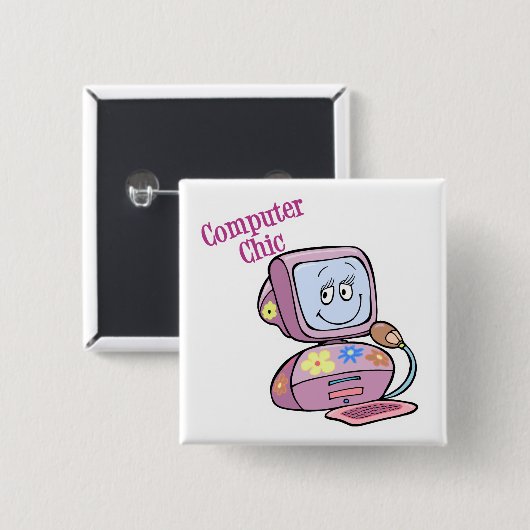 Niedliches Computerdesign Button (Vorne & Hinten)