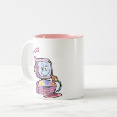Niedliches Computerdesign Zweifarbige Tasse (Vorderseite Links)