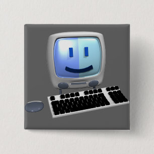 Niedliches Computergesicht Button