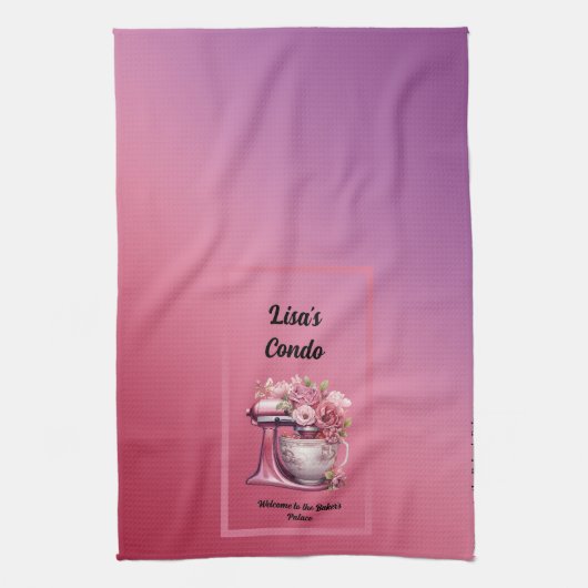 Niedliches Condo Willkommen im Bäcker's Palace Ros Geschirrtuch (Vertikal)