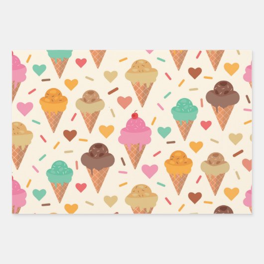 Niedliches Cone-Muster Geschenkpapier Set (Vorderseite 3)