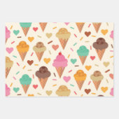 Niedliches Cone-Muster Geschenkpapier Set (Vorderseite)