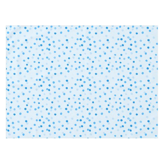 Niedliches Confetti Polka Dots Muster in Blau Tischdecke (Vorderseite (Horizontal))