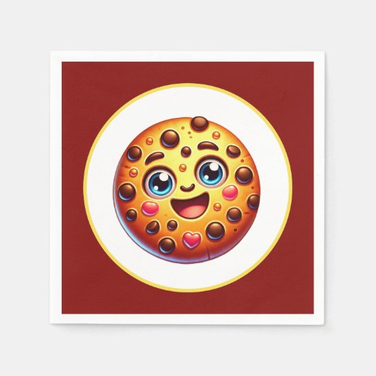 Niedliches Cookie liebt Party Serviette (Vorderseite)