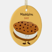 Niedliches Cookie Sandwich mit Name und Jahr | Orn Keramikornament (Rechts)