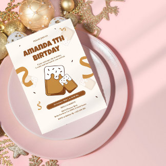 Niedliches Cookie-Thema 1. Geburtstag Einladung