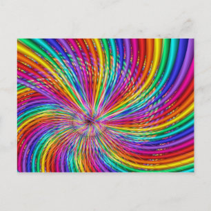 Niedliches Cooles Abstraktes Muster "Rainbow Swirl Postkarte