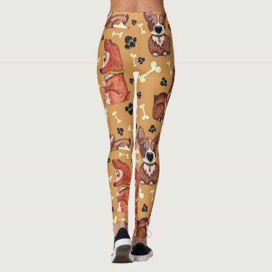 niedliches cooles Hundeschema Lieblingsmuster Leggings (Rückseite)