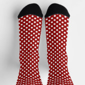 Niedliches cooles Weißes Polka-Punkte-Retromuster Socken (Oben)