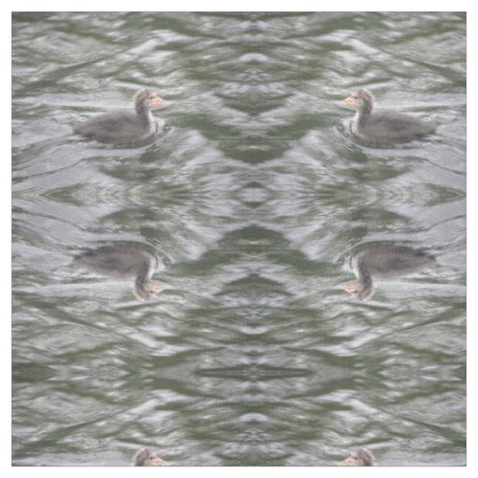 Niedliches Coot Chick auf Choppy Waters Gemustert  Stoff (Muster)