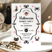 Niedliches Coquette Halloween Abendessen Party Einladung