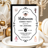 Niedliches Coquette Halloween Abendessen Party Einladung