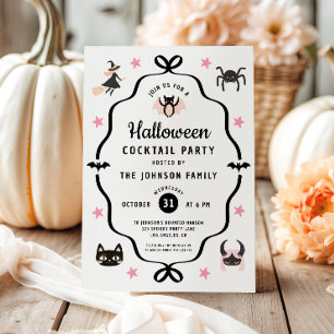 Niedliches Coquette Halloween Cocktail Party Einladung