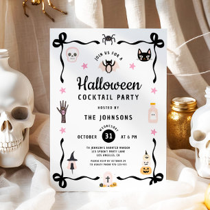 Niedliches Coquette Halloween Cocktail Party Einladung