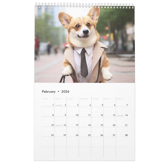 Niedliches Corgi. 2024 Kalender (Feb 2026)