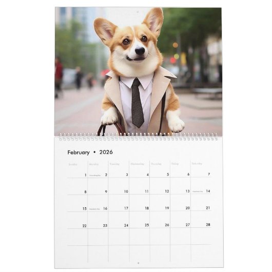 Niedliches Corgi. 2024 Kalender (Feb 2026)