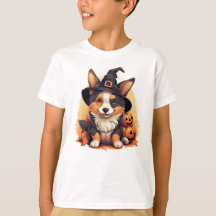 Niedliches Corgi-Design mit Pumpkins- und Hexenhut