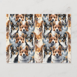 Niedliches Corgi-Dog-Muster Postkarte
