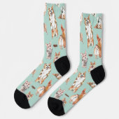 Niedliches Corgi-Dog-Muster Socken (Linkes Detail)