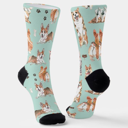Niedliches Corgi-Dog-Muster Socken (Gewinkelt)