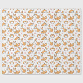 Niedliches Corgi Dog Wrapping Paper Geschenkpapier (Flach)