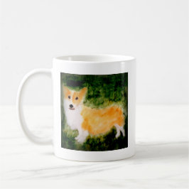 Niedliches Corgi Hund Gemälde Kaffeetasse
