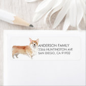 Niedliches Corgi Hund Rücksendeadresse-Etikett (Insitu)