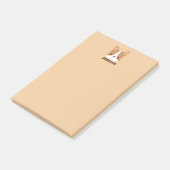 Niedliches Corgi mit Personalisiertem Namen Post-it Klebezettel (angewinkelt)